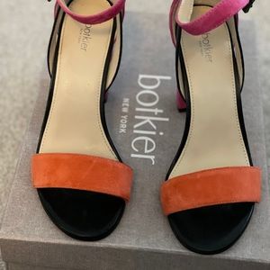 Botkier Gianna grapefruit suede/leather heels